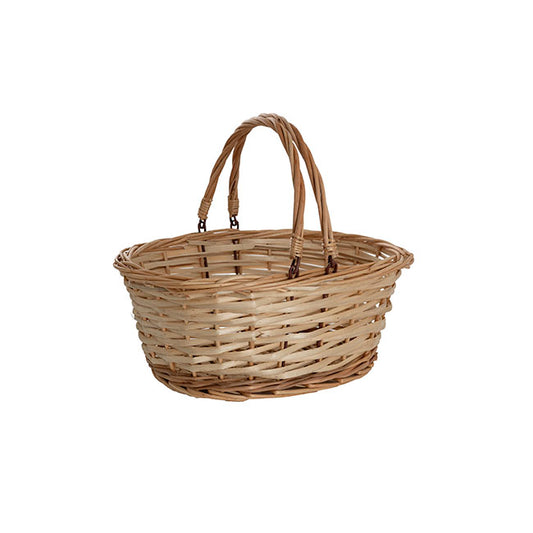 Wicker Basket with Handles Oval Natural (35x30x15cmH)