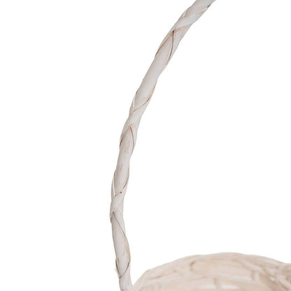 Flower Girl Basket Long Handle Set 3 White (26Dx17cmH)