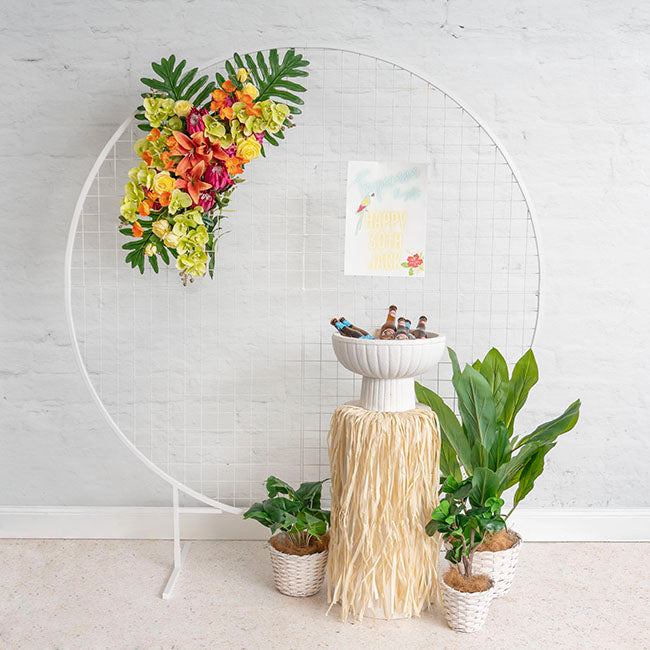 Wicker Planter Eco Forest Round White (19Dx16cmH)