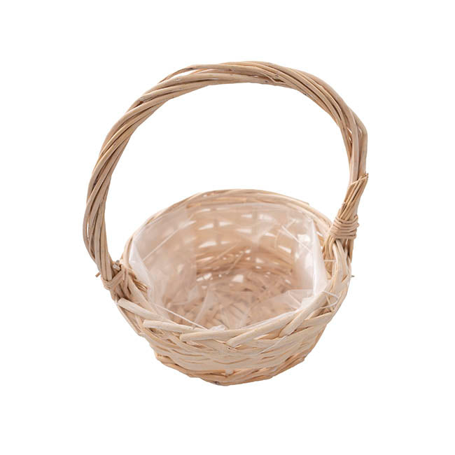 WIllow Basket With Handles Set 3 White (28Dx32cmH)