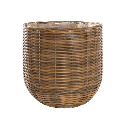 Artificial Rattan Cylinder Basket Planter Set 2 (46Dx43cmH)