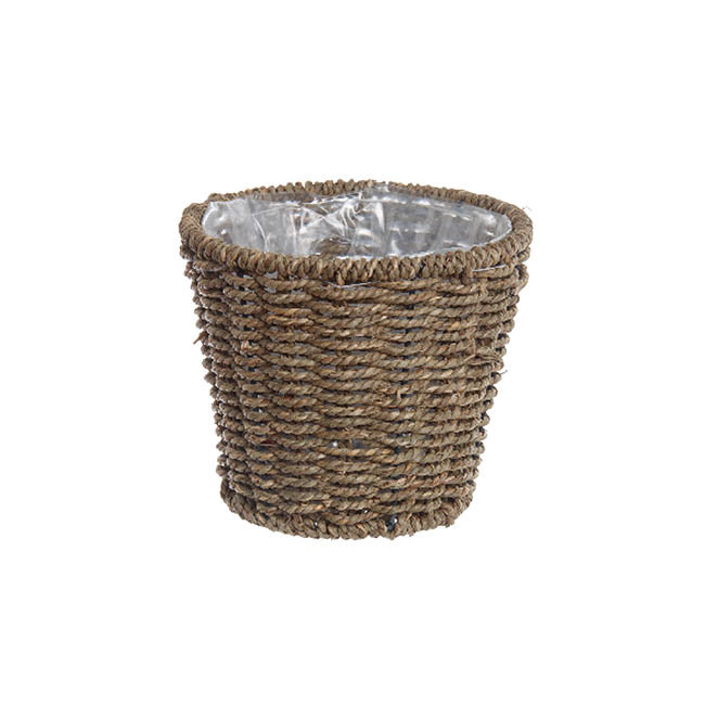 Seagrass Planter Round Natural (17.5cmDx15cmH)