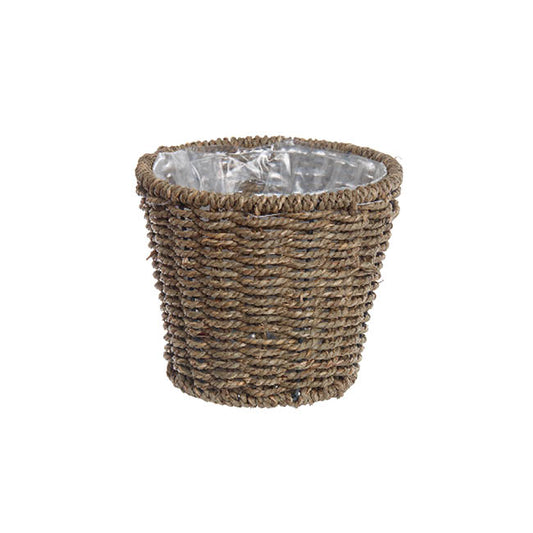 Seagrass Planter Round Natural (17.5cmDx15cmH)