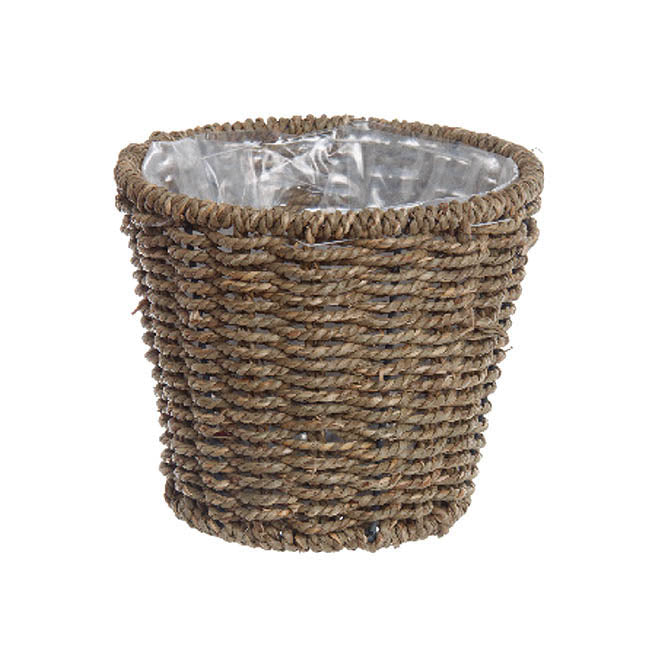 Seagrass Planter Round Natural (17.5cmDx15cmH)