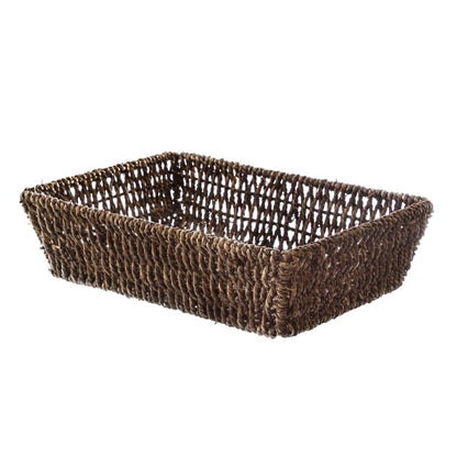 Seagrass Tray Rectangle Dark Brown (33x23x9cmH)