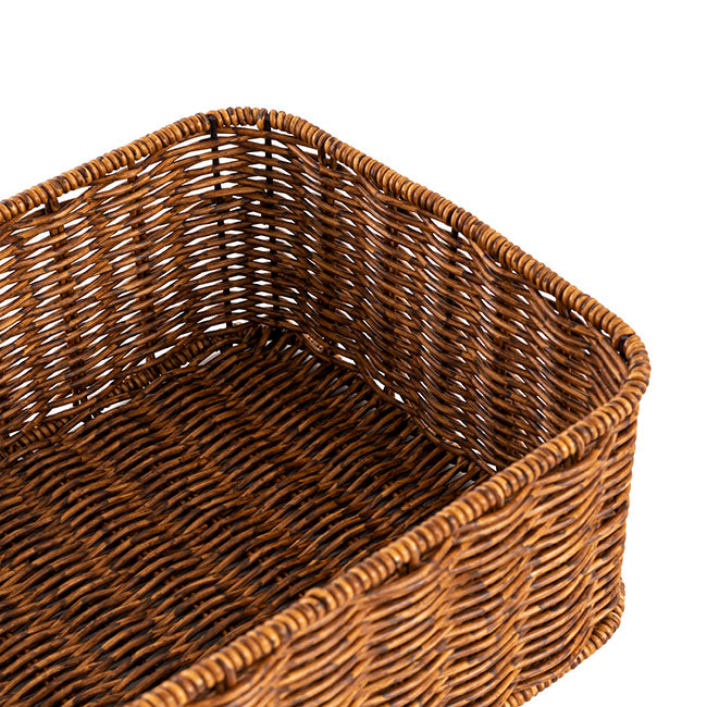Woven Tray Rectangle Dark Brown (29x20.5x10cmH)