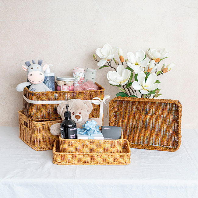 Woven Tray Rectangle Natural (29x20.5x10cmH)