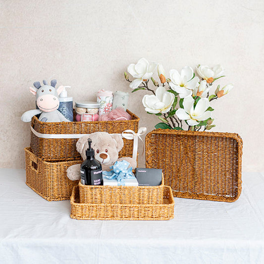 Woven Tray Rectangle Natural (29x20.5x10cmH)