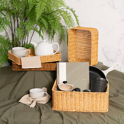 Woven Tray Rectangle Natural (38x29x14cmH)