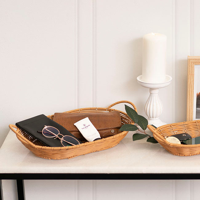 Artificial Rattan Tray Oval Natural (29.5X18.5X6cm)