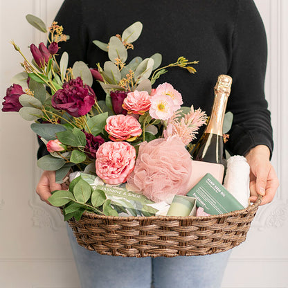 Artificial Wicker Basket Hamper Oval Dark Brown(42x31x10cmH)