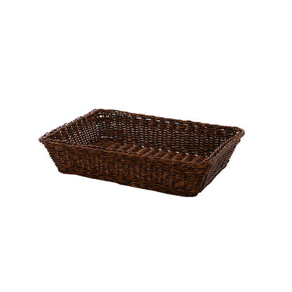Woven Basket Rectangle Small Dark Brown (40.5x29x9cmH)