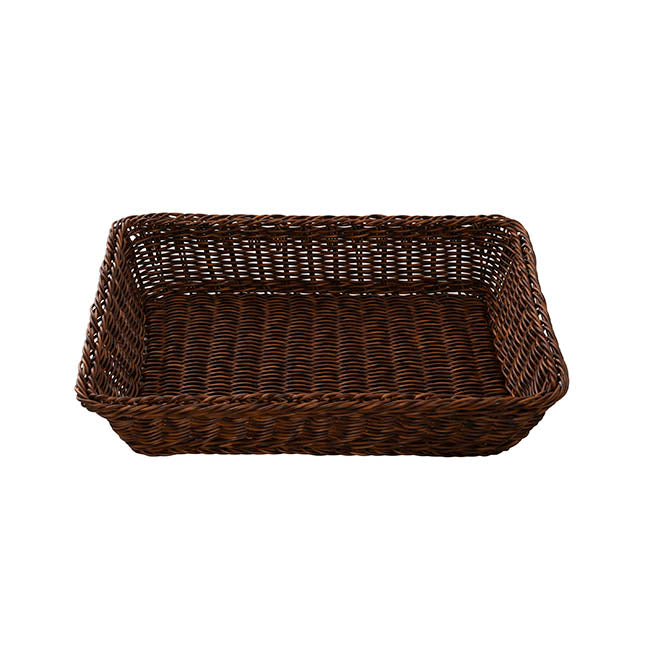 Woven Basket Rectangle Small Dark Brown (40.5x29x9cmH)