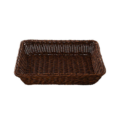 Woven Basket Rectangle Small Dark Brown (40.5x29x9cmH)