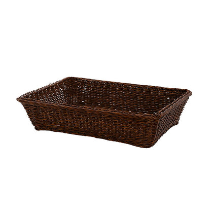 Woven Basket Rectangle Large Dark Brown (44.5x33x10cmH)