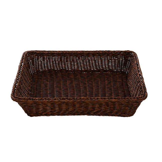 Woven Basket Rectangle Large Dark Brown (44.5x33x10cmH)