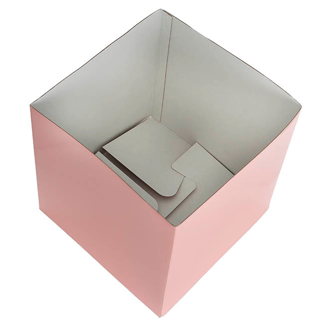 Gift Box Jumbo with Bow Flat Pack Baby Pink (305x300x300mmH)