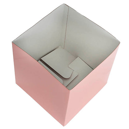 Gift Box Jumbo with Bow Flat Pack Baby Pink (305x300x300mmH)
