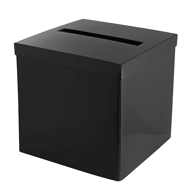 Wishing Well Card Box Flat Pack Black (305x305x300mmH)