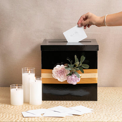 Wishing Well Card Box Flat Pack Black (305x305x300mmH)