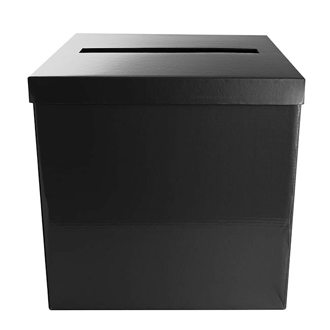 Wishing Well Card Box Flat Pack Black (305x305x300mmH)