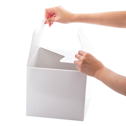 Gift Box Jumbo with Bow Flat Pack White (305x300x300mmH)