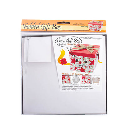 Gift Box Jumbo with Bow Flat Pack White (305x300x300mmH)