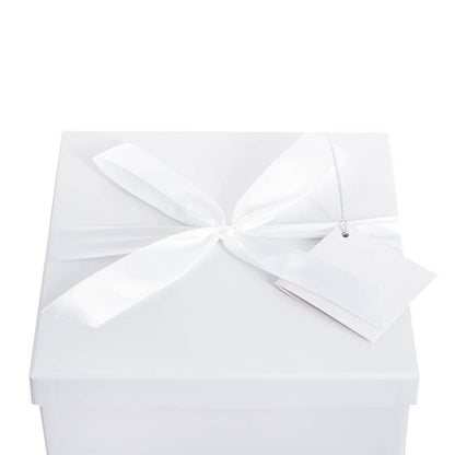 Gift Box Extra Lge with Bow Flat Pack White (250x250x245mmH)