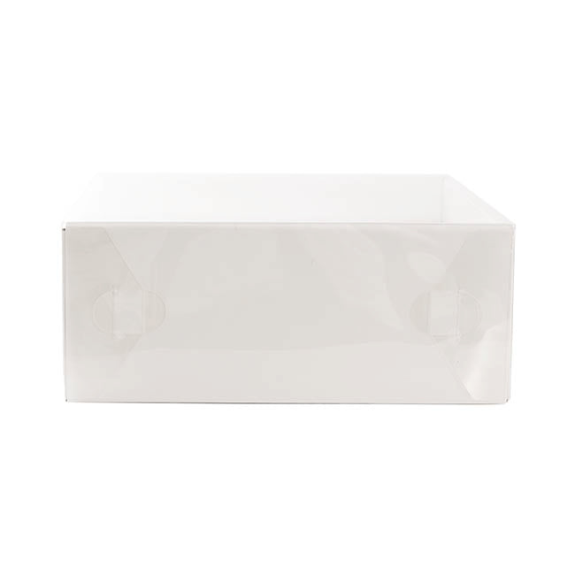 Gift Hamper Box with PVC Lid Square White (30Lx30Wx12Hcm)