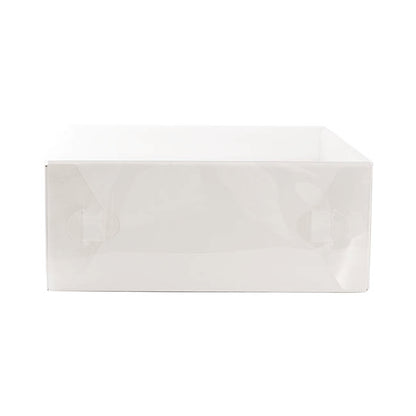 Gift Hamper Box with PVC Lid Square White (30Lx30Wx12Hcm)