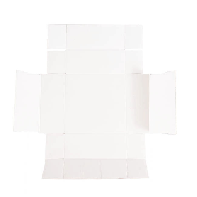 Gift Hamper Box with PVC Lid Square White (30Lx30Wx12Hcm)
