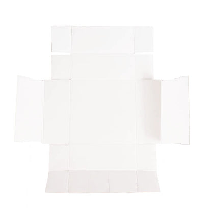 Gift Hamper Box with PVC Lid Square White (30Lx30Wx12Hcm)