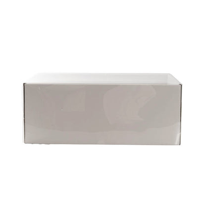 Gift Hamper Box with PVC Lid Rectangle White (30Lx20Wx12Hcm)