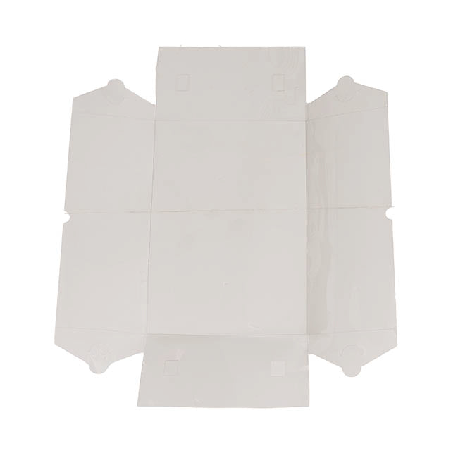Gift Hamper Box with PVC Lid Rectangle White (30Lx20Wx12Hcm)