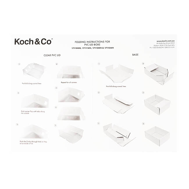 Gift Hamper Box with PVC Lid Rectangle White (30Lx20Wx12Hcm)