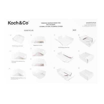 Gift Hamper Box with PVC Lid Rectangle White (30Lx20Wx12Hcm)
