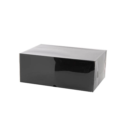 Gift Hamper Box with PVC Lid Rectangle Black (25Lx20Wx10Hcm)