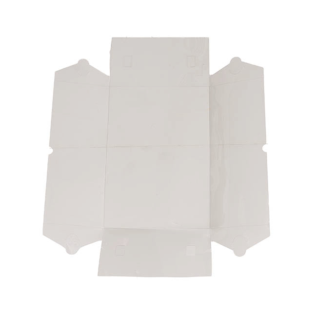 Gift Hamper Box with PVC Lid Rectangle White (25Lx20Wx10Hcm)