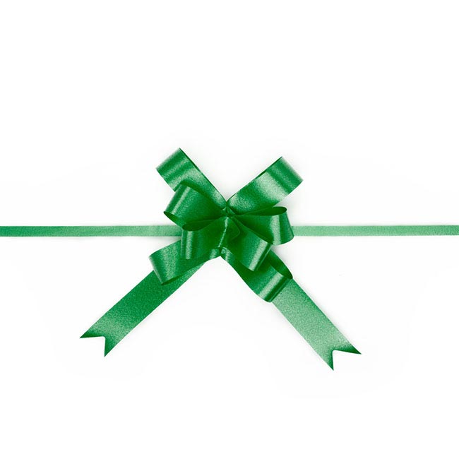 Ribbon Pull Bow Emerald Green (18mmx53cm) Pack 25