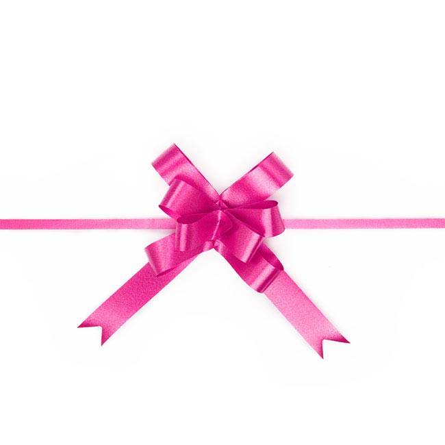 Ribbon Pull Bow Hot Pink (18mmx53cm) Pack 25