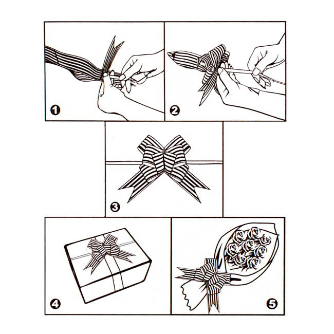 Ribbon Pull Bow Hot Pink (18mmx53cm) Pack 25