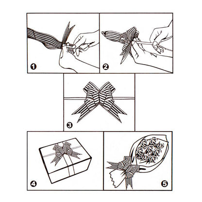 Ribbon Pull Bow Metallic Red (18mmx53cm) Pack 25