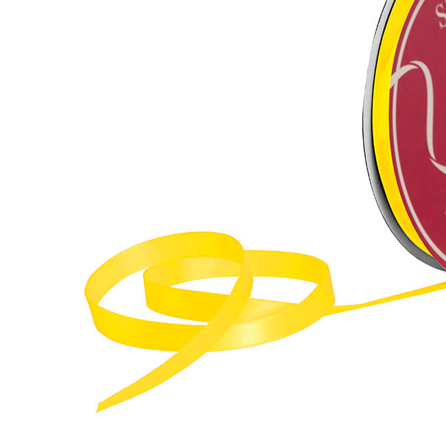 Bulk Ribbon Single Face Satin Mid Yellow (10mmx50yd)