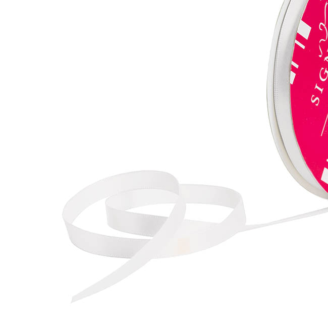 Bulk Ribbon Single Face Satin White (10mmx50m)