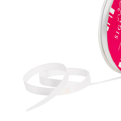 Bulk Ribbon Single Face Satin White (10mmx50m)