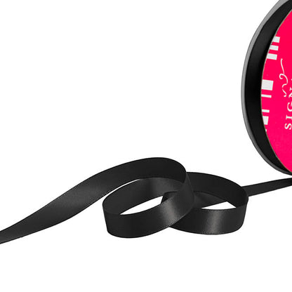 Bulk Ribbon Single Face Satin Black (15mmx50m)
