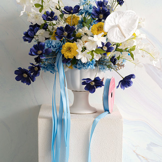 Bulk Ribbon Single Face Satin Sky Blue (15mmx50m)