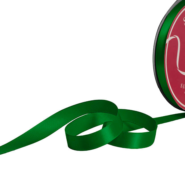 Bulk Ribbon Single Face Satin Hunter Green (15mmx50yd)