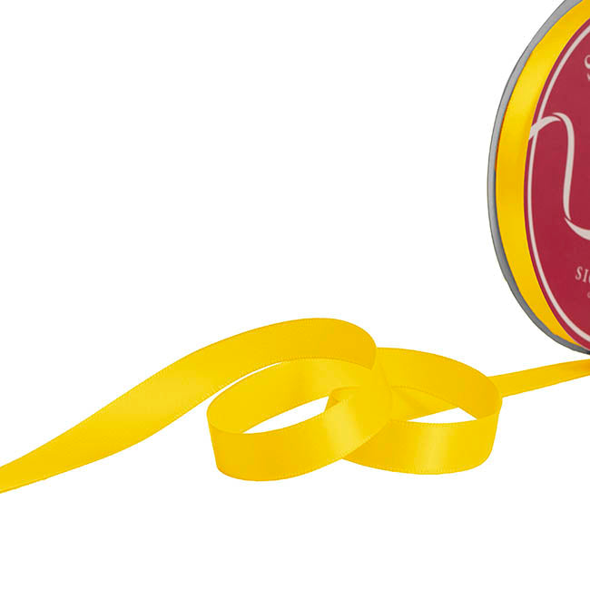 Bulk Ribbon Single Face Satin Mid Yellow (15mmx50yd)