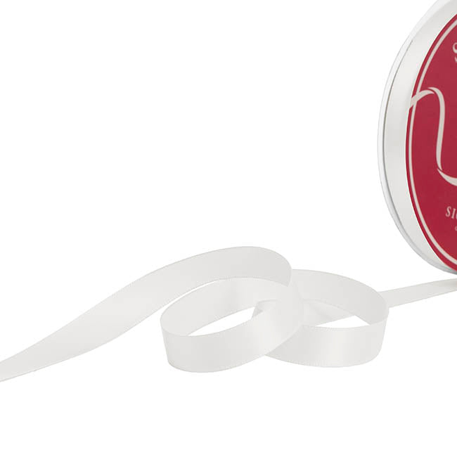 Bulk Ribbon Single Face Satin White (15mmx50m)
